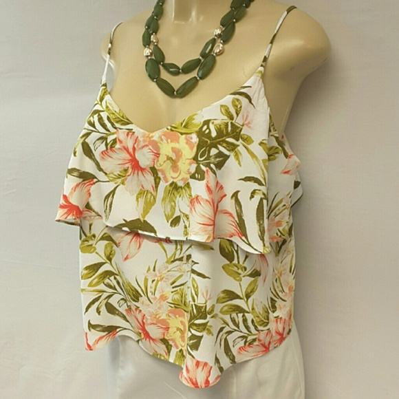 FOREVER 21, Floral Crop Top, size Large - Picture 4 of 8